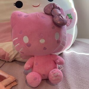 Hello Kitty Pink Heart Plush with Shiny Bow